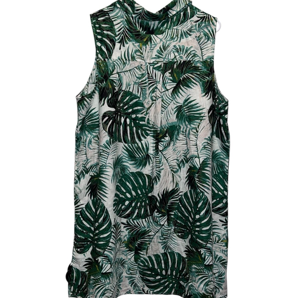 Tahari Tropical Green Leaf Print Blouse - Picture 2 of 5